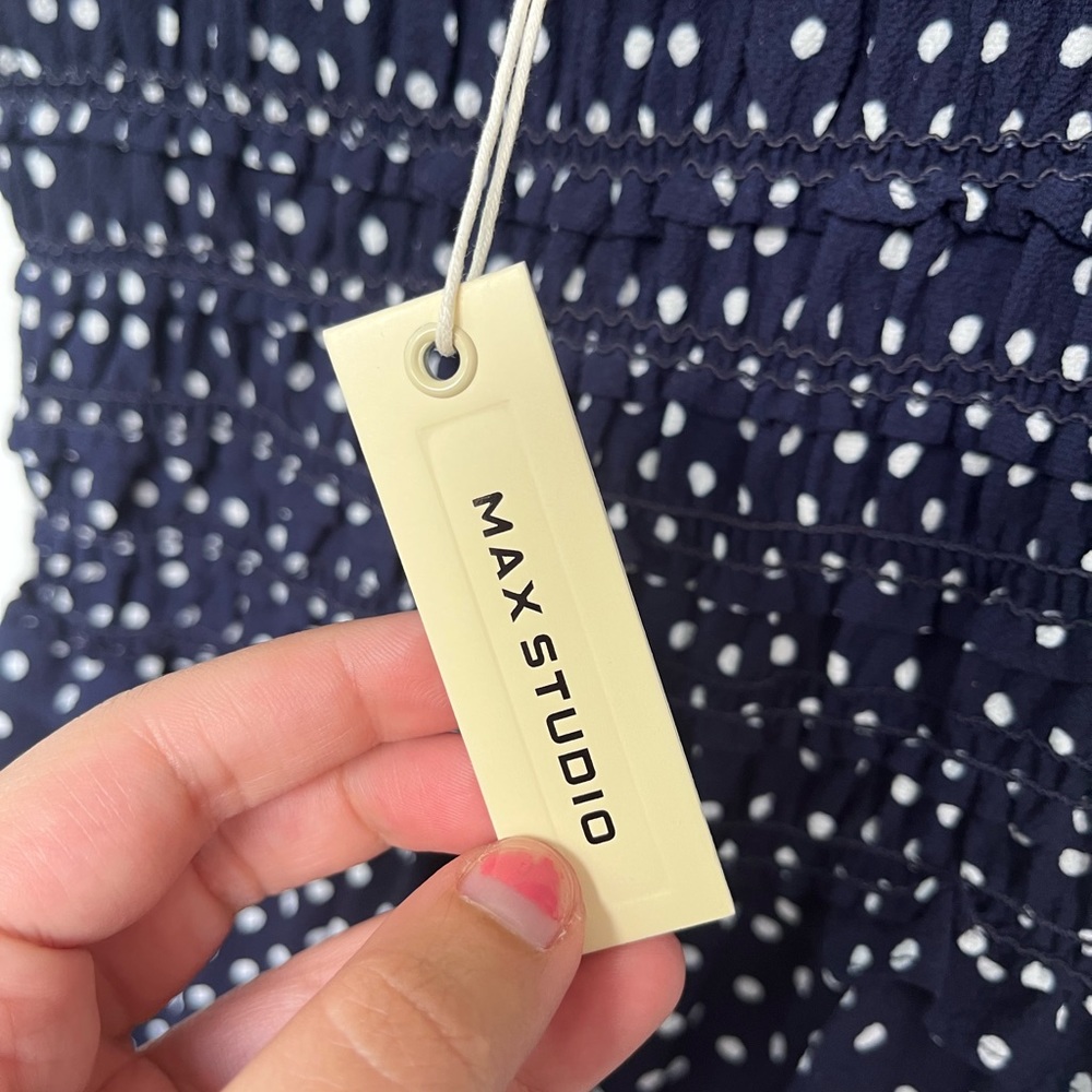 Polka Dot Navy Wide Leg Jumpsuit!